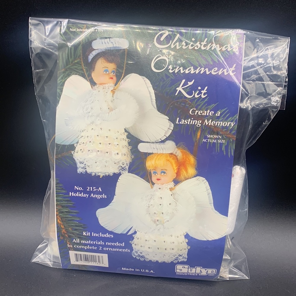 Sulyn Holiday Angels Christmas Ornament Kit No. 215-A Made in USA